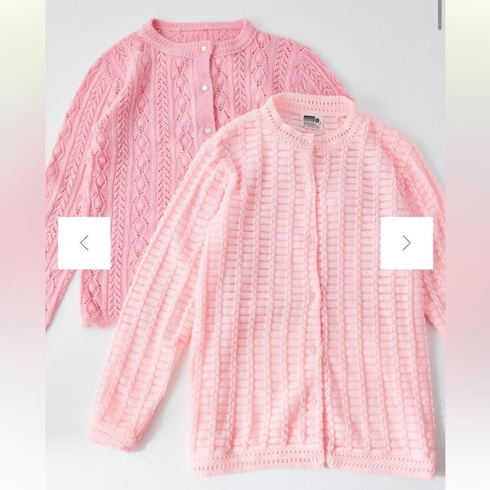 Urban Renewal Original vintage cardigan sourced Pink Grandma Sweater Cropped